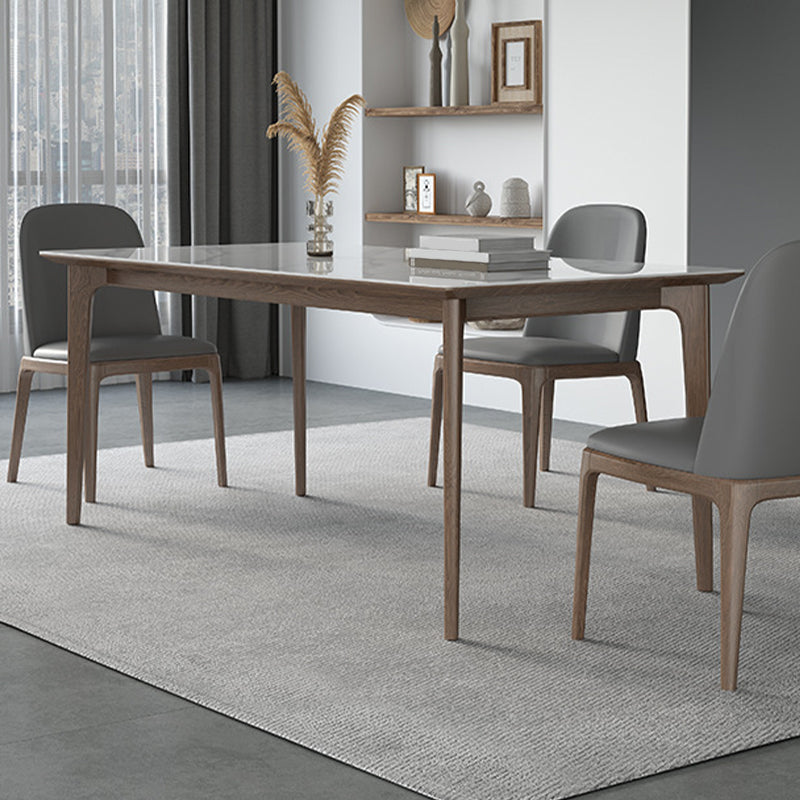 Modern Rectangle Dining Table Ash Wood Base Dining Table with 4 Legs