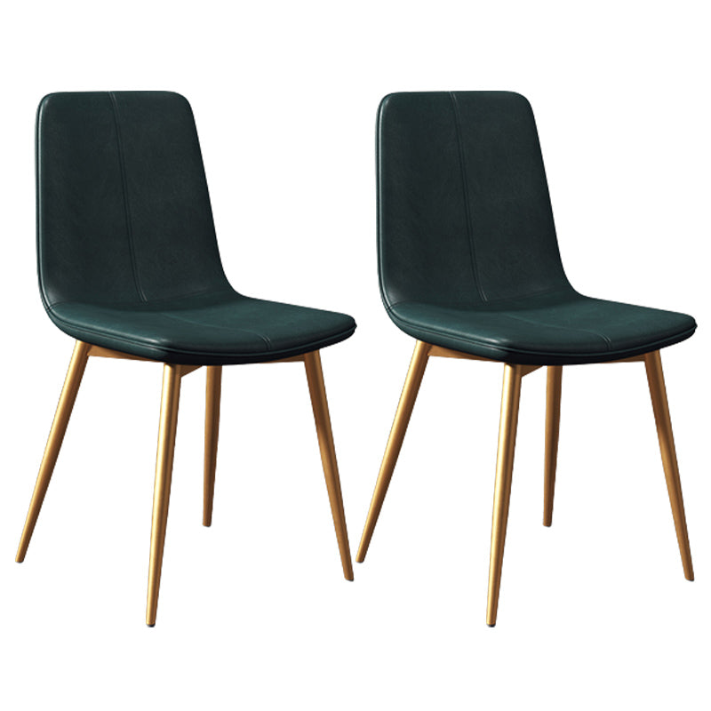 Modern Style Side Chair Faux Leather Dining Chair with Metal Leg