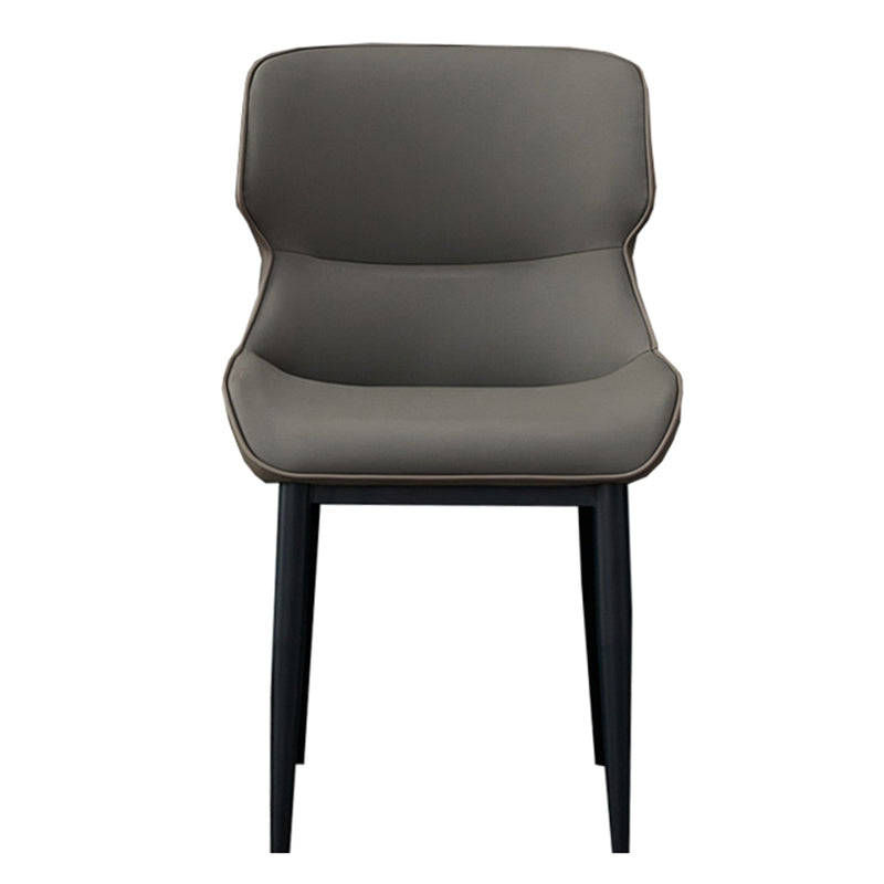 Matte Finish Wingback Chair with Black Legs Contemporary Side Chair for Dining Room