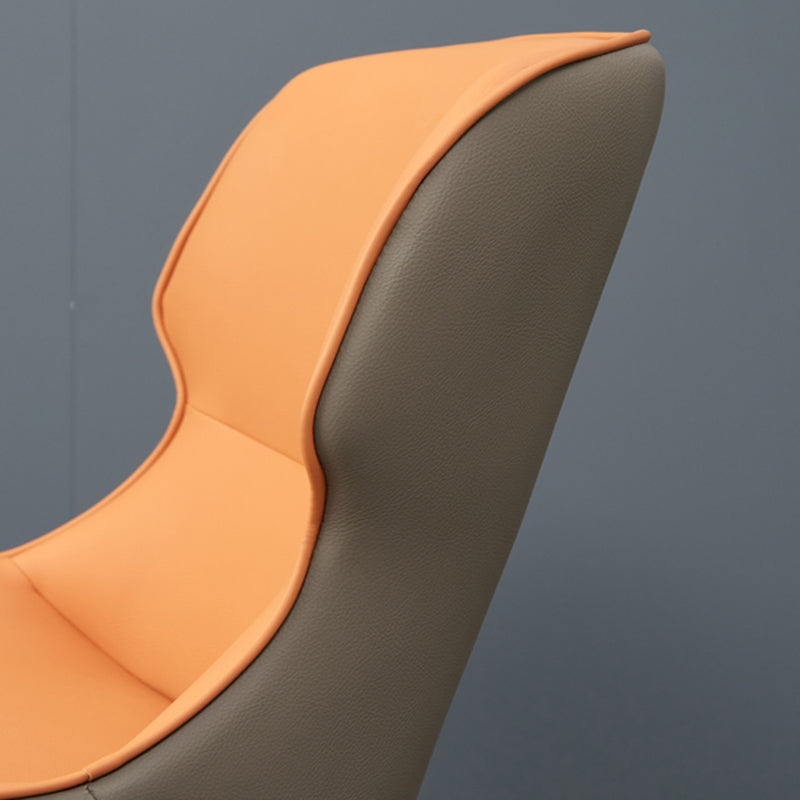 Matte Finish Wingback Chair with Black Legs Contemporary Side Chair for Dining Room