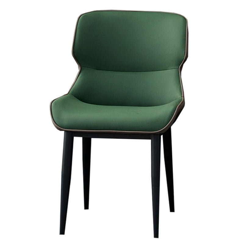 Matte Finish Wingback Chair with Black Legs Contemporary Side Chair for Dining Room