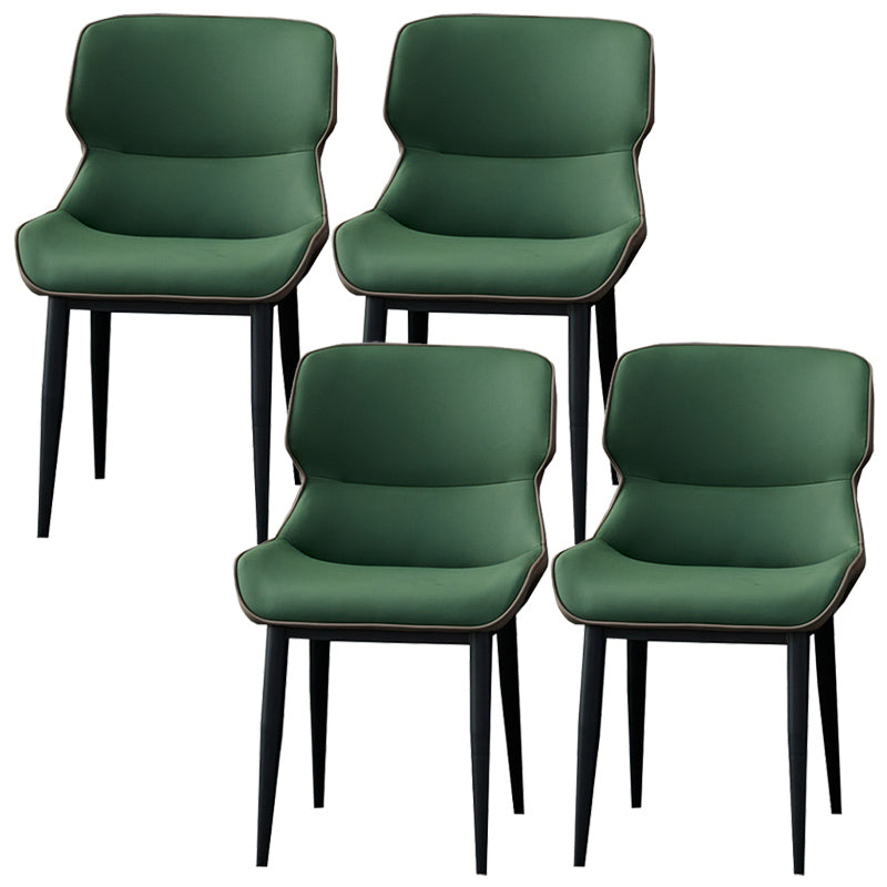 Matte Finish Wingback Chair with Black Legs Contemporary Side Chair for Dining Room