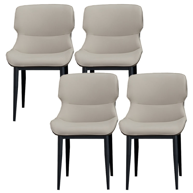 Matte Finish Wingback Chair with Black Legs Contemporary Side Chair for Dining Room