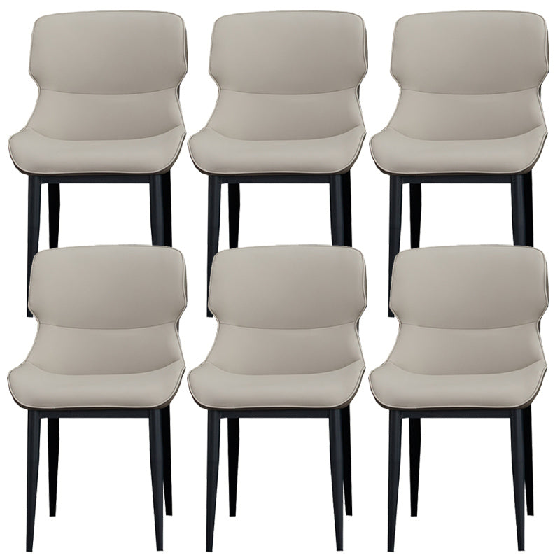 Matte Finish Wingback Chair with Black Legs Contemporary Side Chair for Dining Room