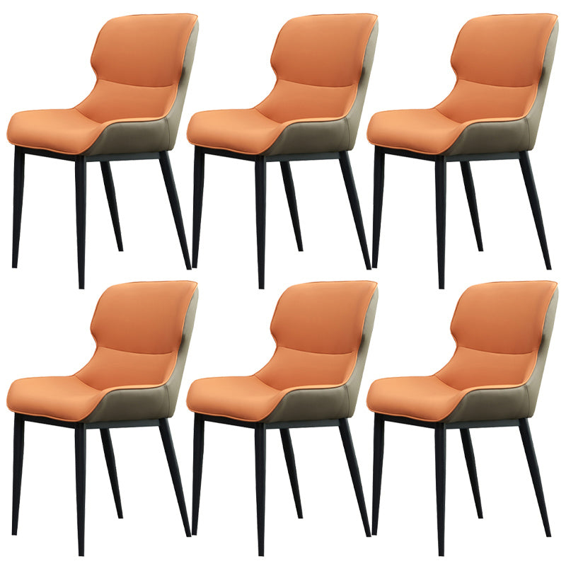 Matte Finish Wingback Chair with Black Legs Contemporary Side Chair for Dining Room