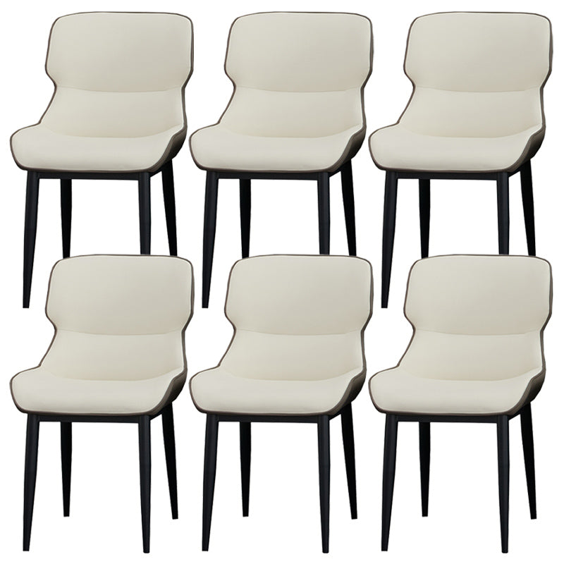 Matte Finish Wingback Chair with Black Legs Contemporary Side Chair for Dining Room