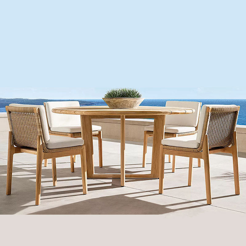 Bohemian Style Solid Wood Dining Table Set 1/5 Pieces Dining Table Set for Outdoor