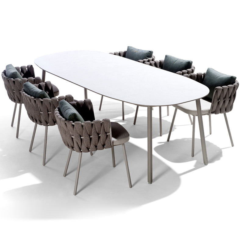 Modern Metal Base Dining Table Set 1/3/7 Pieces Dining Table Set for Outdoor