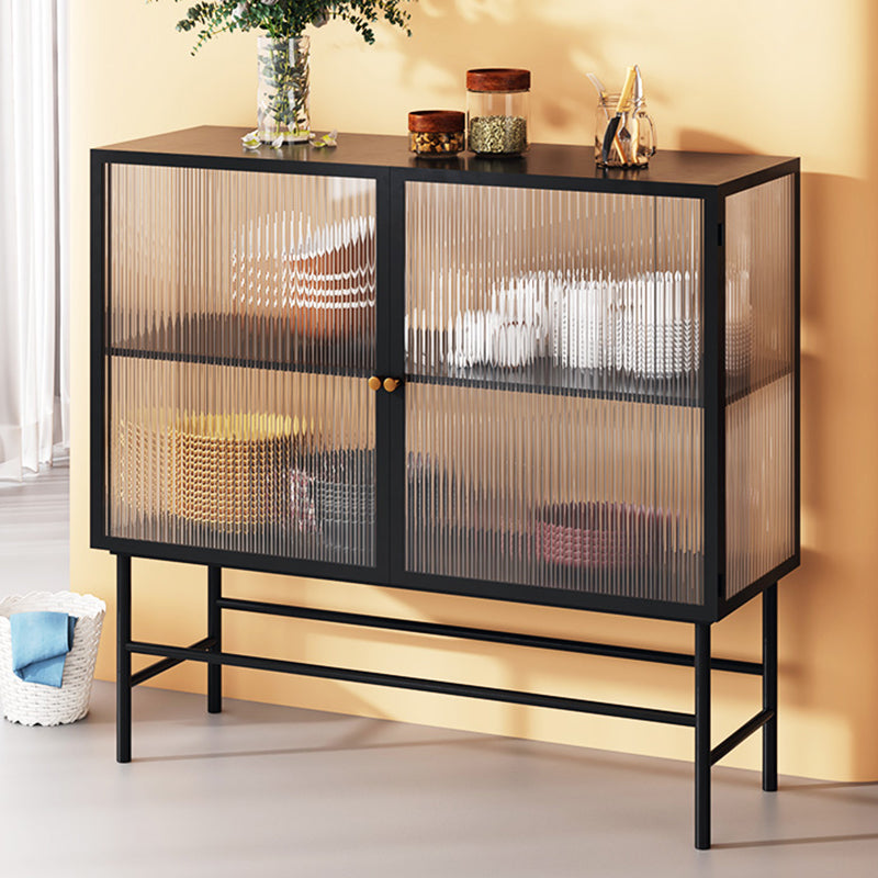 Modern & Contemporary Accent Cabinet Glass Side Cabinet with Knobs