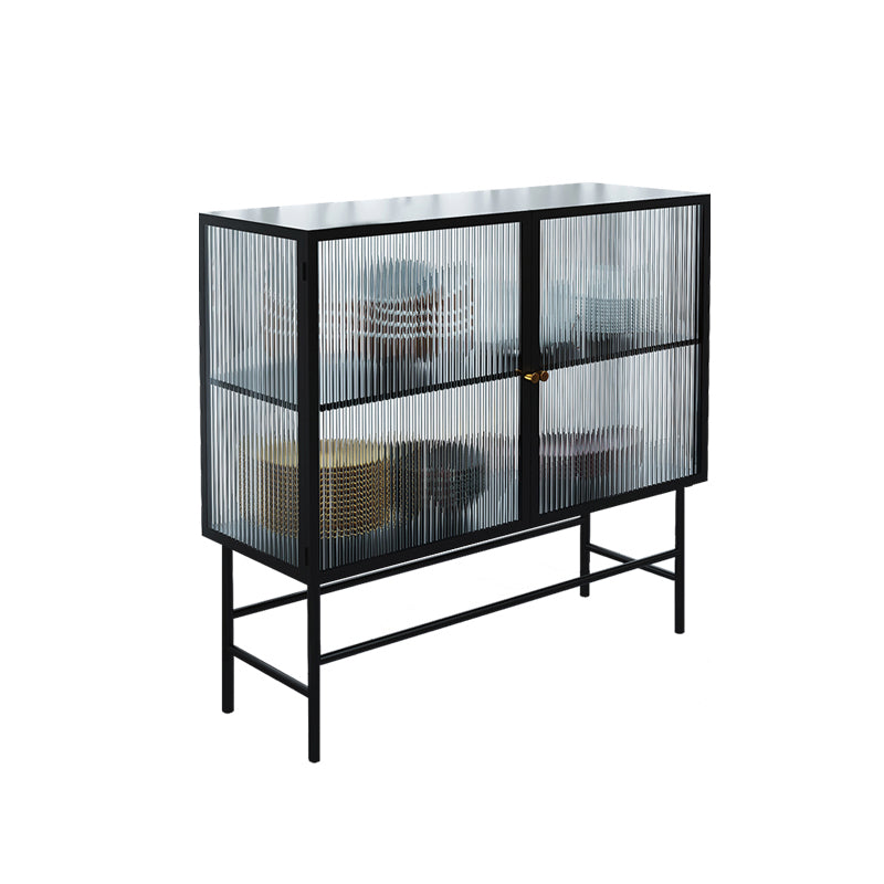 Modern & Contemporary Accent Cabinet Glass Side Cabinet with Knobs