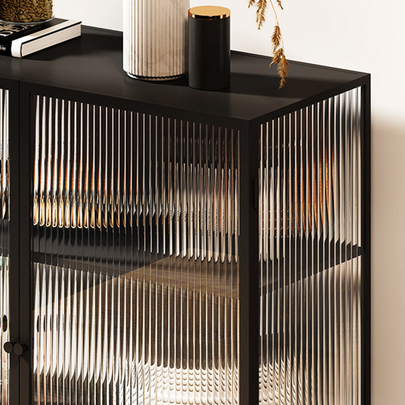 Modern & Contemporary Accent Cabinet Glass Side Cabinet with Knobs