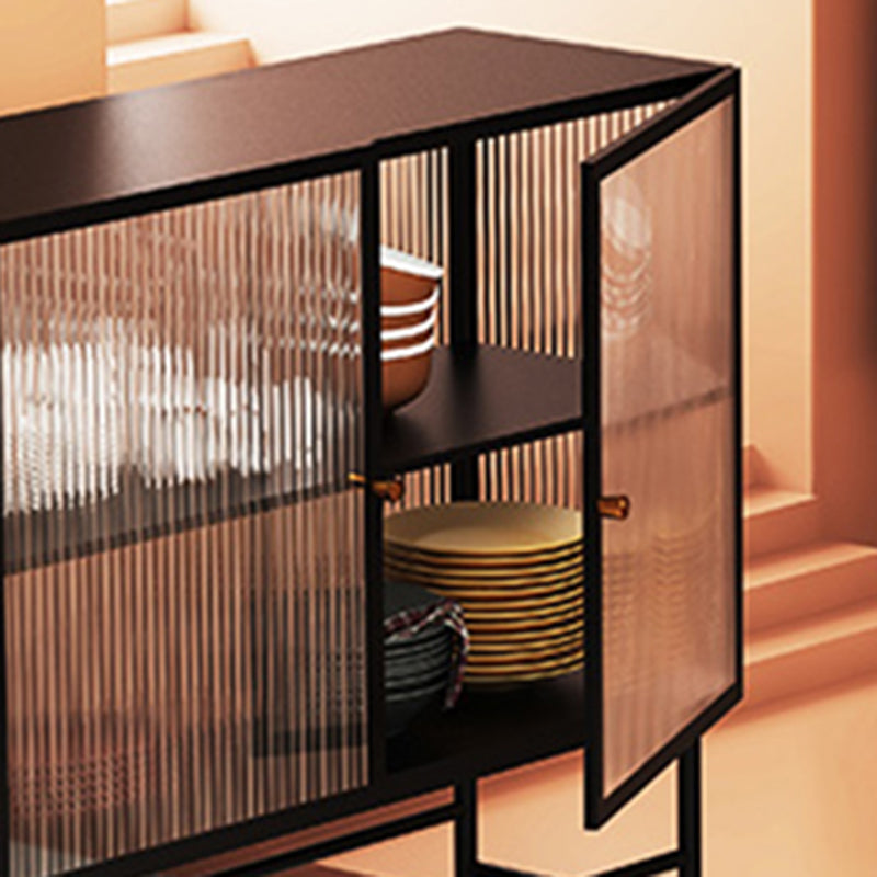 Modern & Contemporary Accent Cabinet Glass Side Cabinet with Knobs