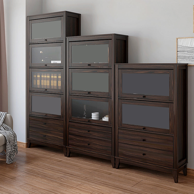 Mid-Century Modern Side Cabinet Square Accent Cabinet with Brown