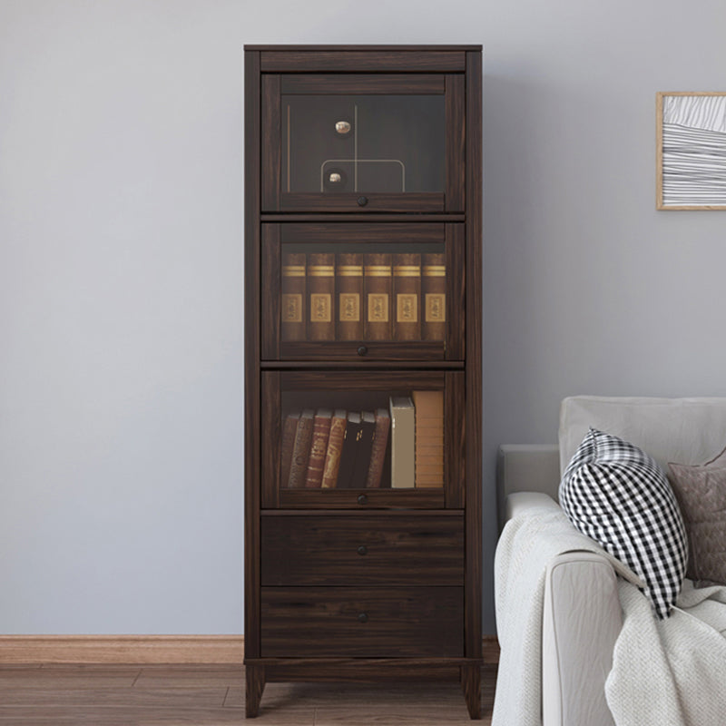 Mid-Century Modern Side Cabinet Square Accent Cabinet with Brown