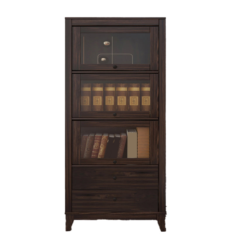 Mid-Century Modern Side Cabinet Square Accent Cabinet with Brown