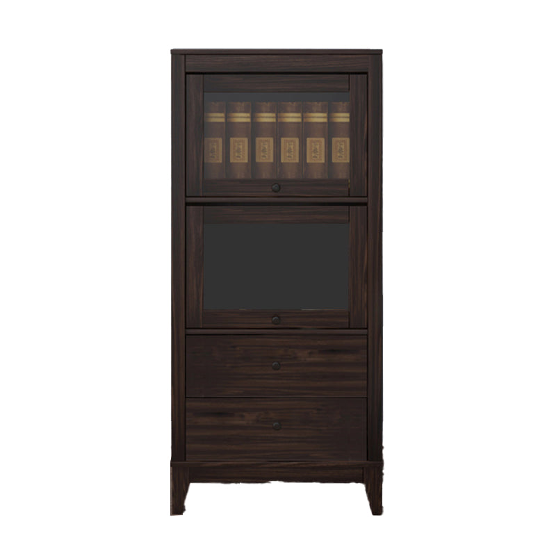 Mid-Century Modern Side Cabinet Square Accent Cabinet with Brown