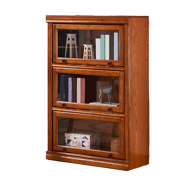 Mid-Century Modern Side Cabinet Square Accent Cabinet with Glass Paned