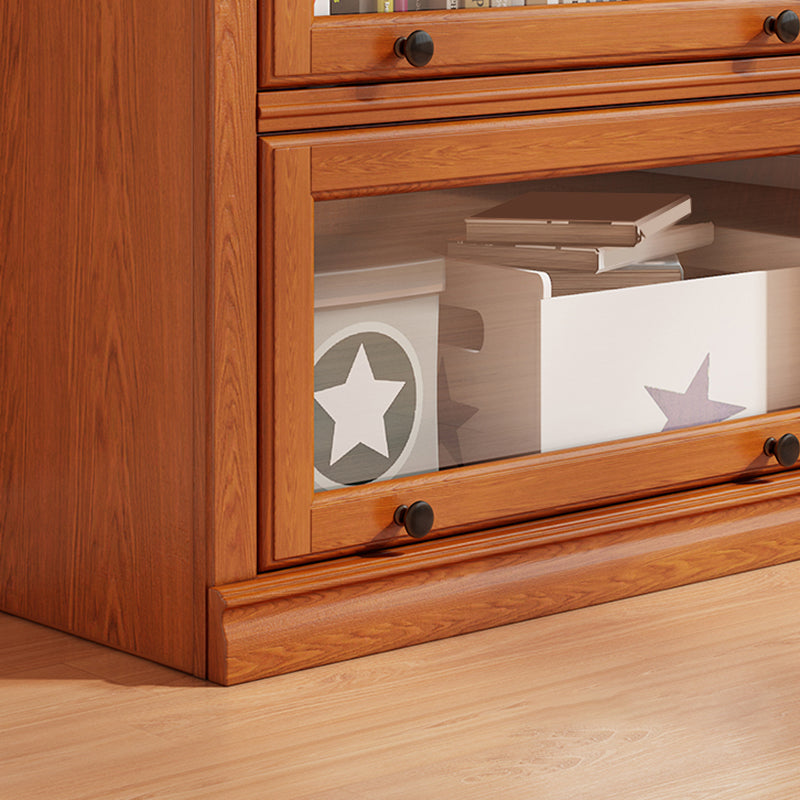 Mid-Century Modern Side Cabinet Square Accent Cabinet with Glass Paned