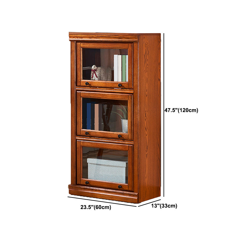 Mid-Century Modern Side Cabinet Square Accent Cabinet with Glass Paned