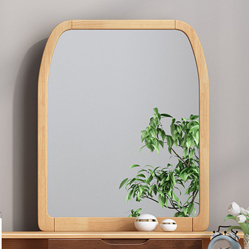 Scandinavian Mirrored Vanity Table and Stool Set with 2 Drawers