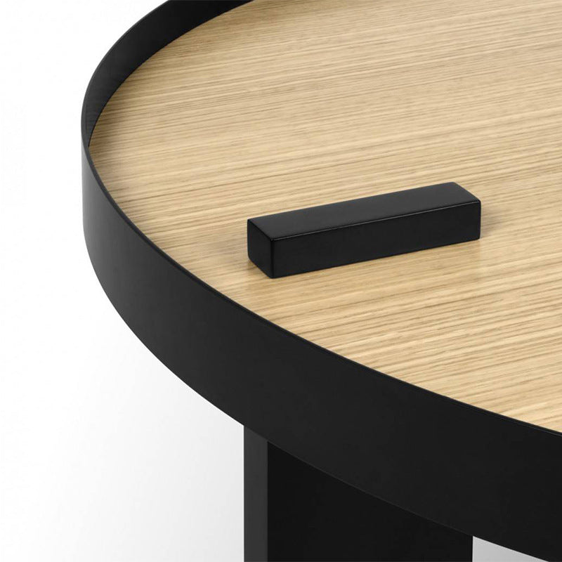 Scandinavian 2 Piece Round Bunching Tables with Wooden Legs and Top