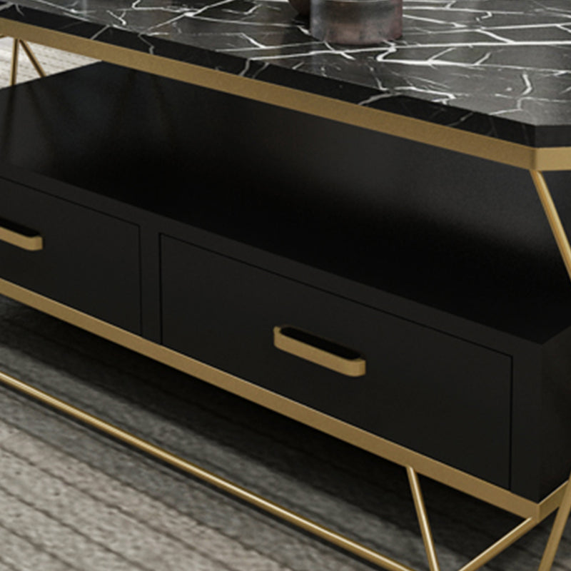 Contemporary Frame with Drawer Rectangular Single Coffee Table