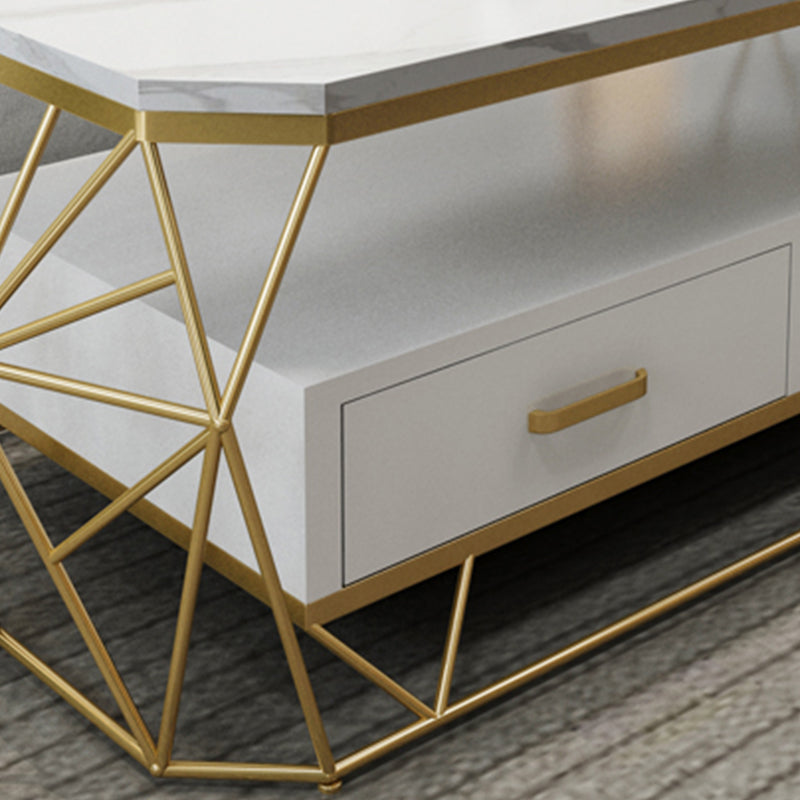 Contemporary Frame with Drawer Rectangular Single Coffee Table