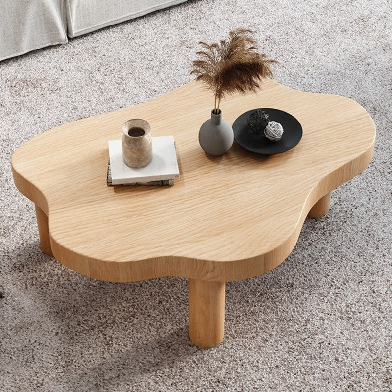 Nordic 3 Legs Cocktail Table Solid Wood Geometric Single Coffee Table