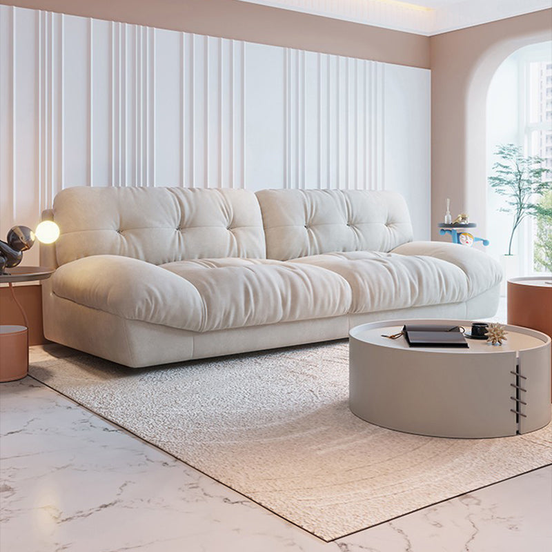 Modern Tufted Back Settee 31.49" High Armless Seating in Beige