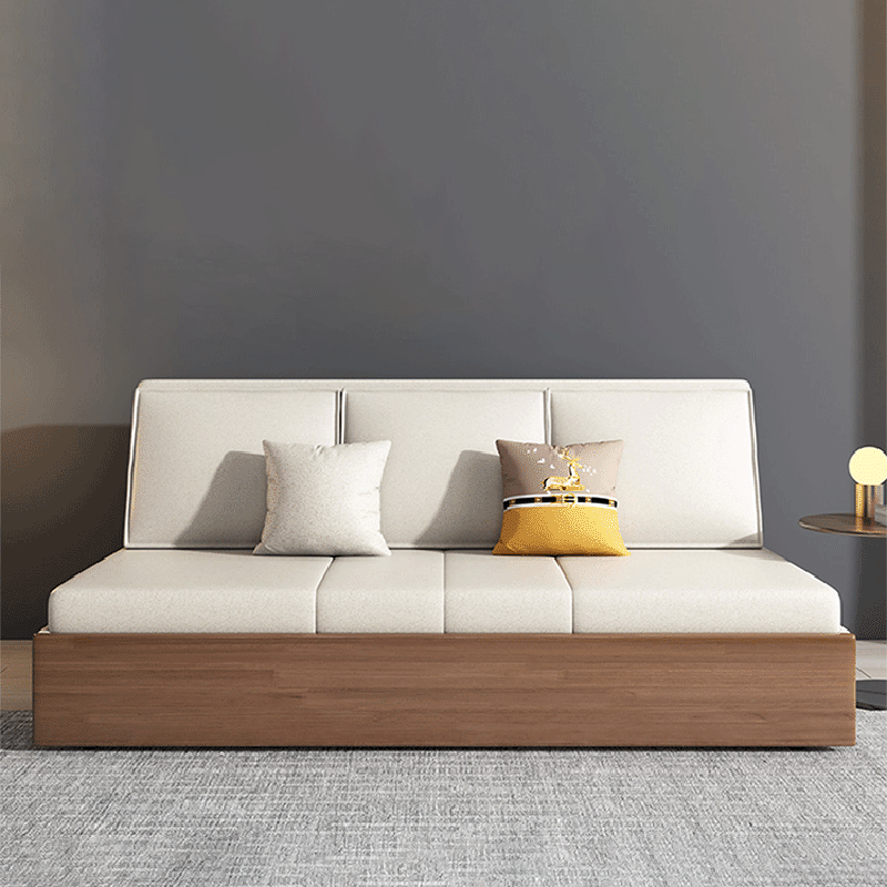 Modern Style 29.52"H Faux Leather Armless Sofa Bed with Storage