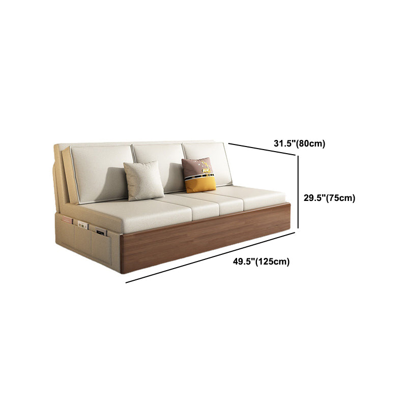 Modern Style 29.52"H Faux Leather Armless Sofa Bed with Storage
