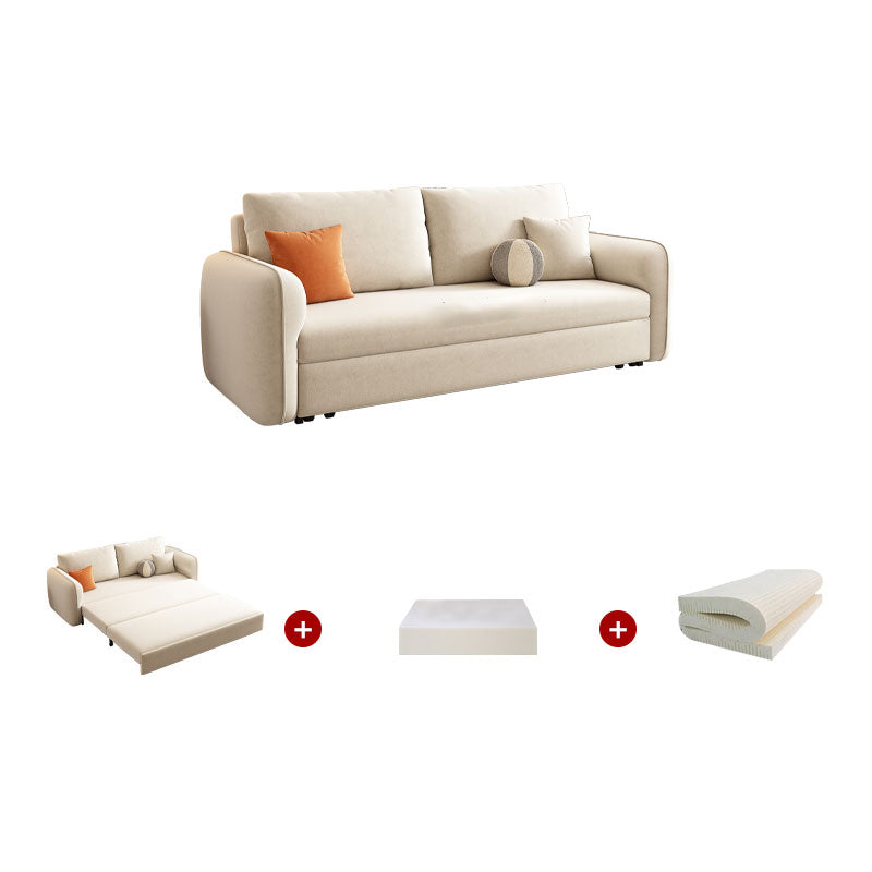Contemporary 30.7"H Microfiber Square Arm Sofa Bed for Apartment