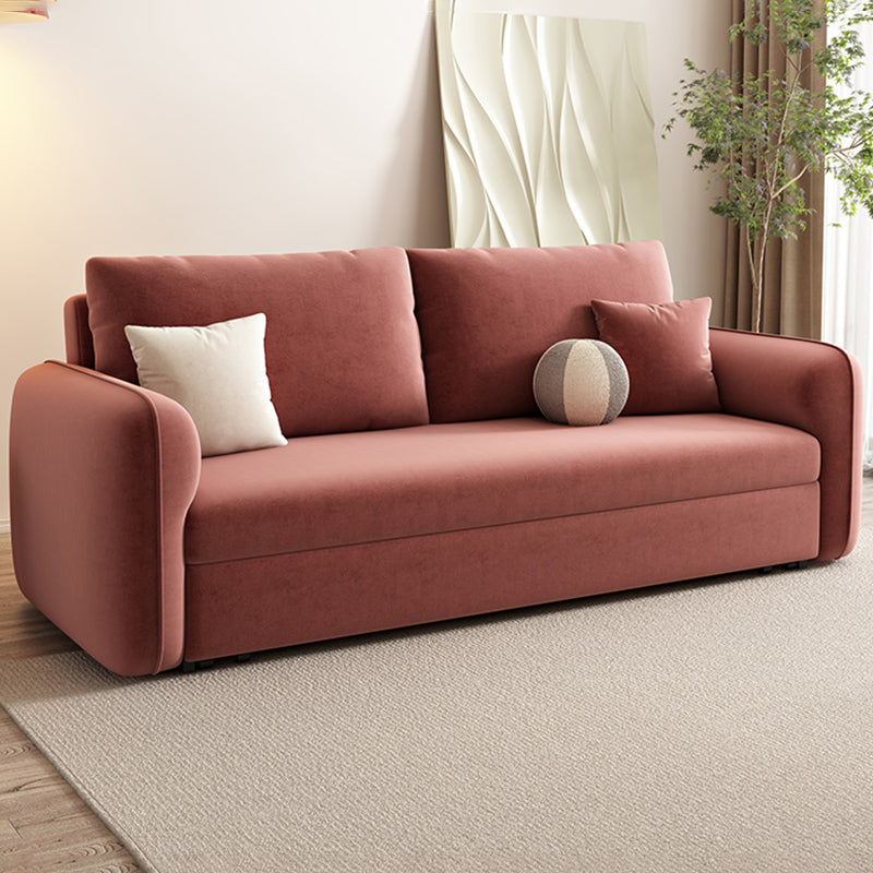 Contemporary 30.7"H Microfiber Square Arm Sofa Bed for Apartment