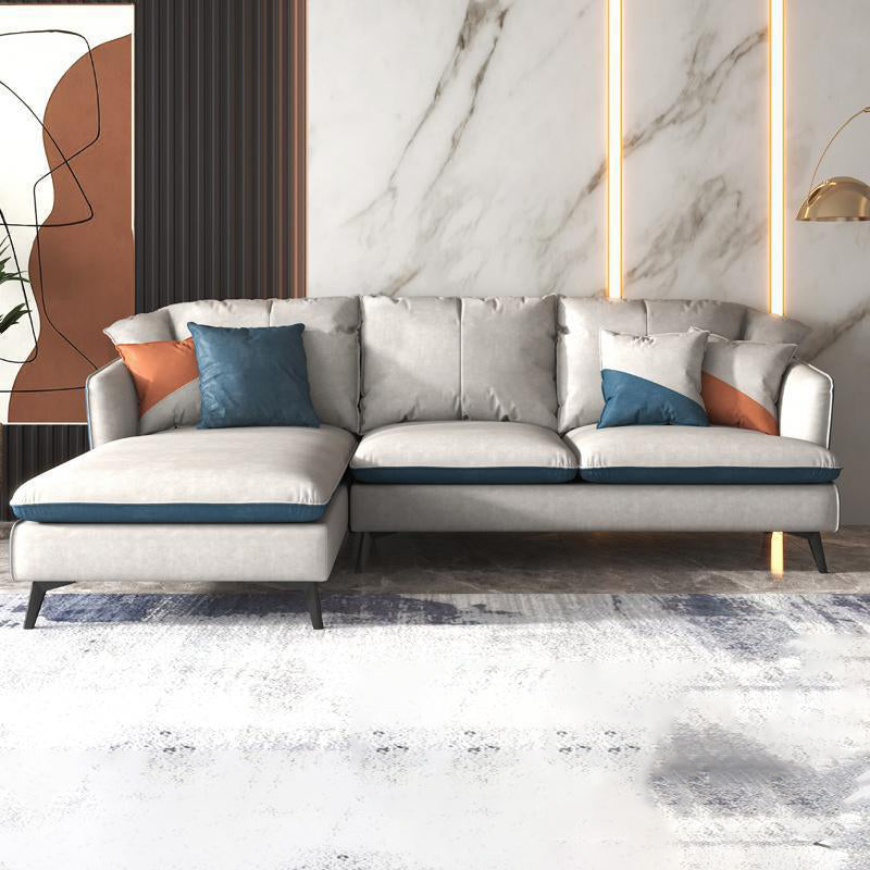 3/4-seater Faux Leather Sectional Recessed Arm Sectional Sofa