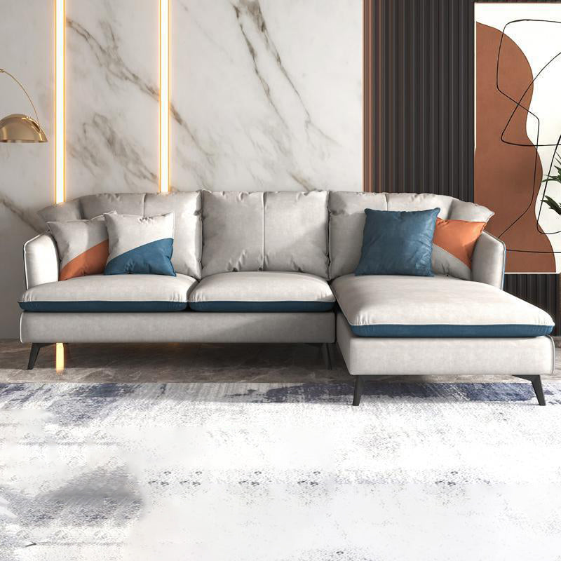 3/4-seater Faux Leather Sectional Recessed Arm Sectional Sofa