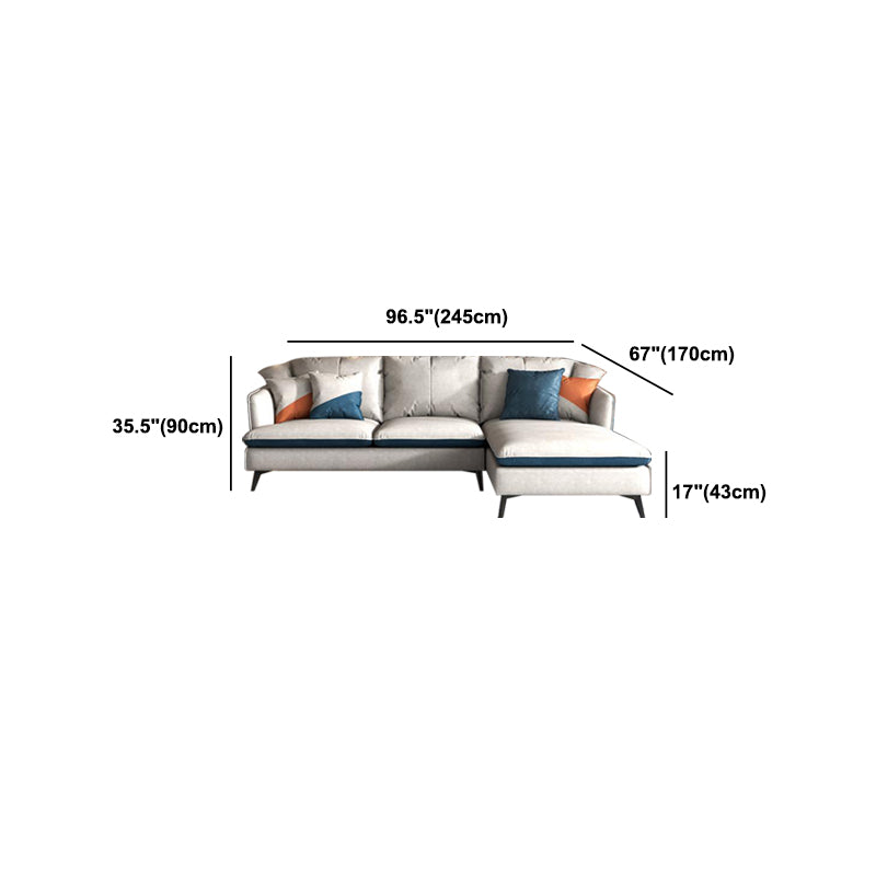 3/4-seater Faux Leather Sectional Recessed Arm Sectional Sofa