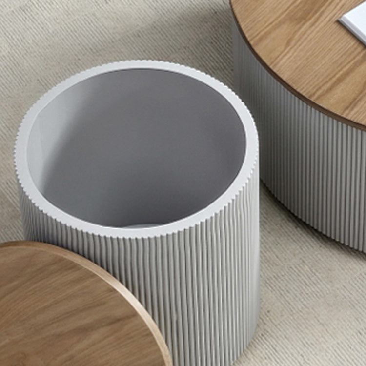 19.7" Tall North European Drum End Table Round Side End Table for Living Room