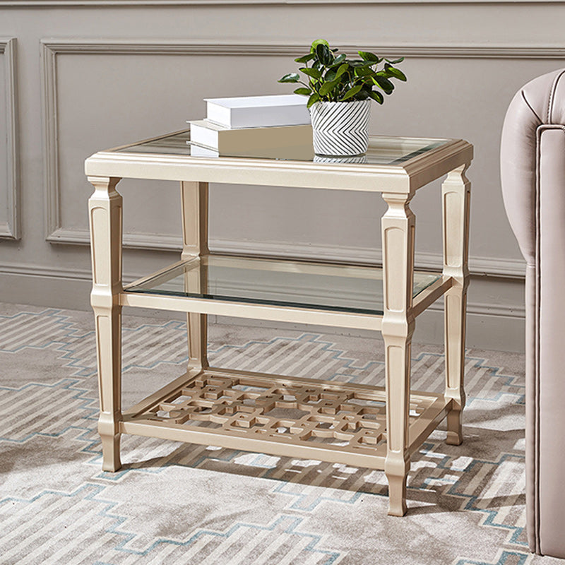 Modernistic Rectangular Side Table 26" Tall 4 Legs End Table