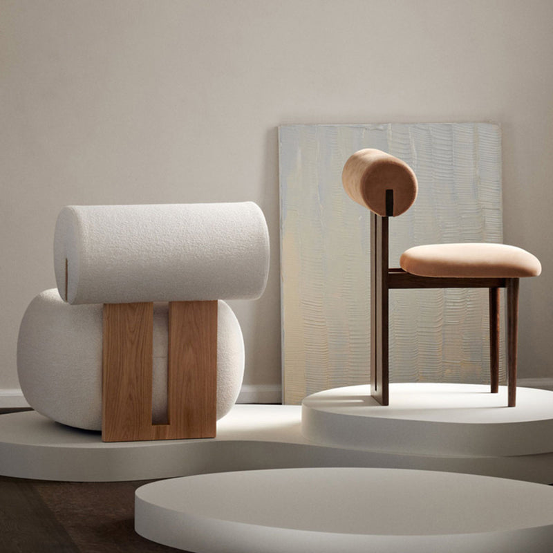 23.22" Wide Armless Chair Solid Wood Frame Chair for Living Room