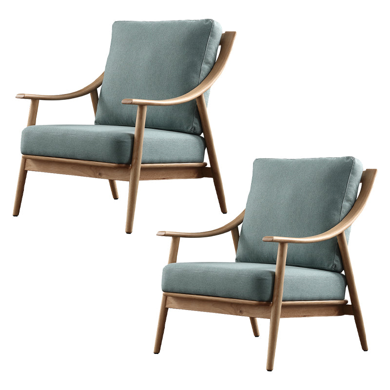 27.55" Wide Rubberwood Arm Chair Synthetic Basic Four Leg Chair