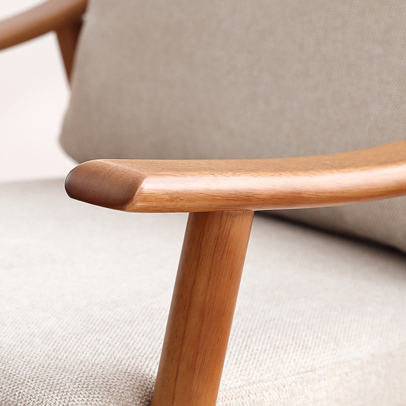 27.55" Wide Rubberwood Arm Chair Synthetic Basic Four Leg Chair