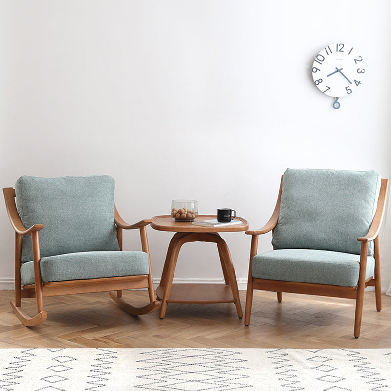 27.55" Wide Rubberwood Arm Chair Synthetic Basic Four Leg Chair