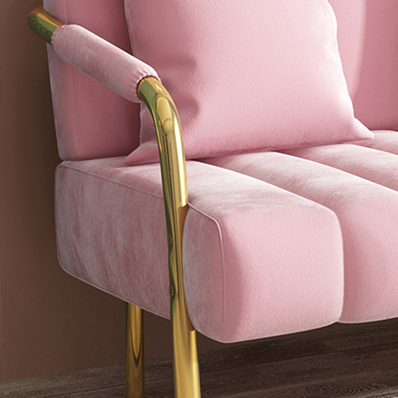 28.34" High Velvet Sofa with 3 Pillows Square Arm Sofa for Living Room