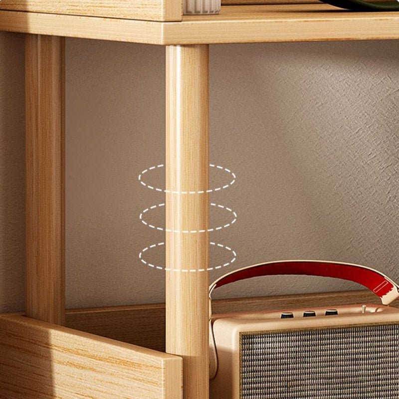 Modern Wooden Bookcase Open Storage Bookshelf with and Shelves