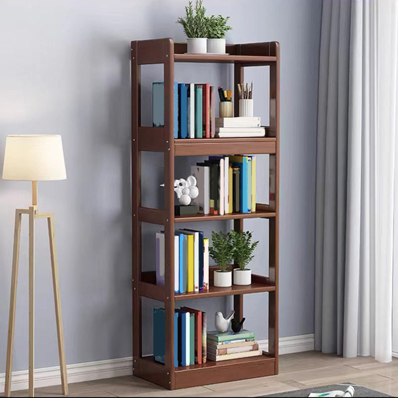 Modern Solid Wood Bookcase Open Back Standard Bookcase for Study