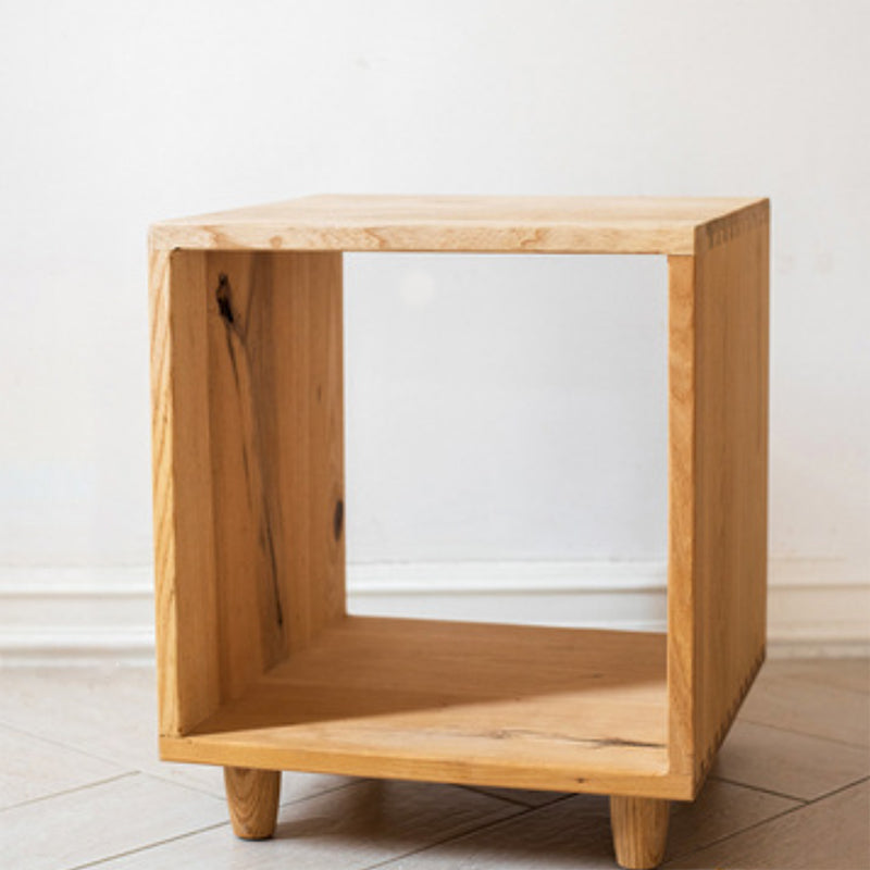 Wooden Night Table Modern Solid Wood Nightstand with Lower Shelf