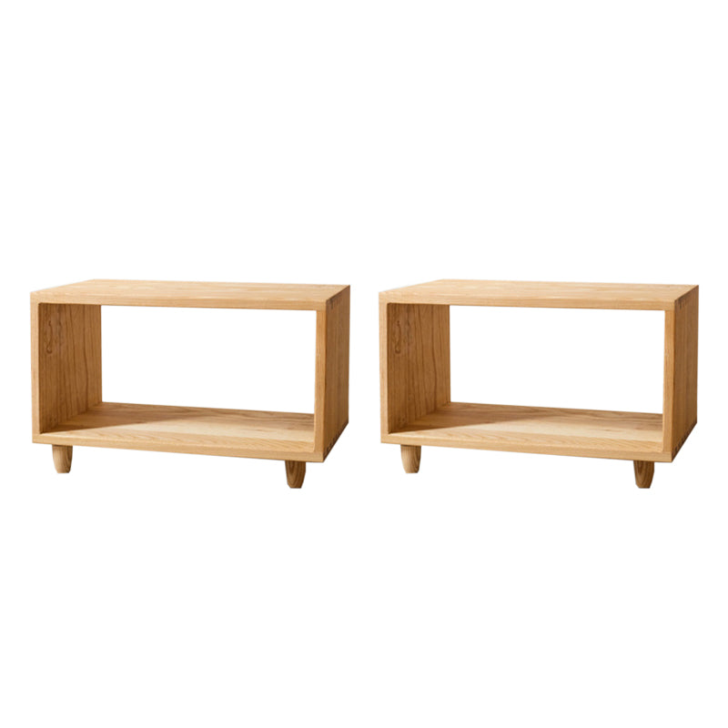 Wooden Night Table Modern Solid Wood Nightstand with Lower Shelf
