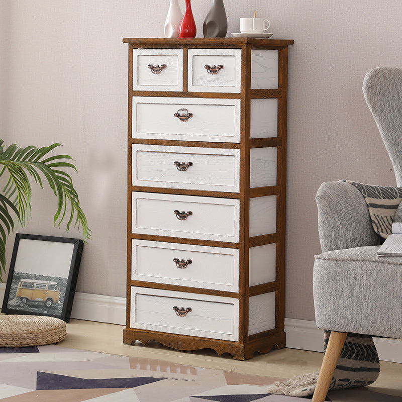 12" W Vertical Lingerie Chest Traditional Bedroom Storage Chest with Drawers