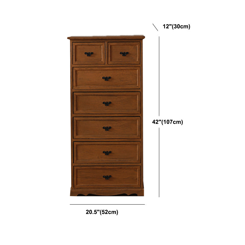 12" W Vertical Lingerie Chest Traditional Bedroom Storage Chest with Drawers