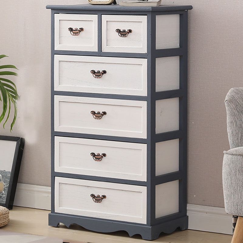 Nautical Bedroom Vertical Storage Chest Wooden Chest with Drawers
